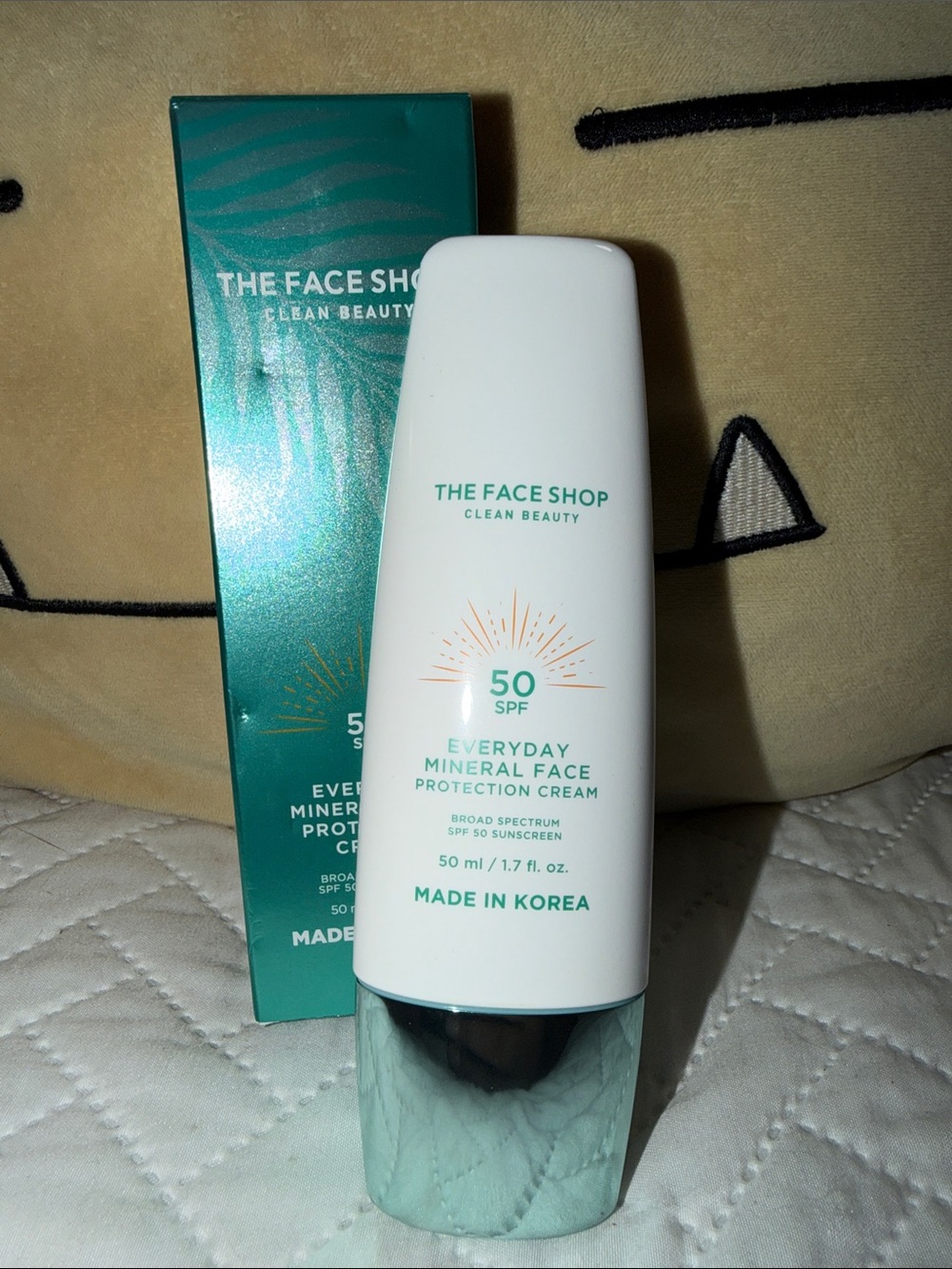 The Face Shop Everyday Mineral Face Protection Cream SPF 50 — White & Teal